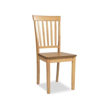 Chaise de salle à manger Dori en chêne avec dossier à rayures verticales