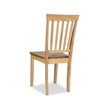 Chaise de salle à manger Dori en chêne avec dossier à rayures verticales