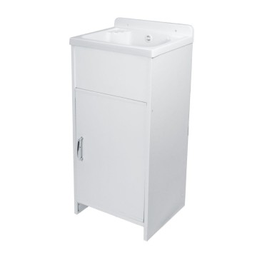 Lavabo extérieur en résine blanche Rocco 42,5x34,5x82