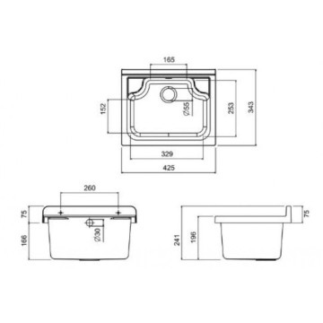 Lavabo extérieur en résine blanche Rocco 42,5x34,5x82