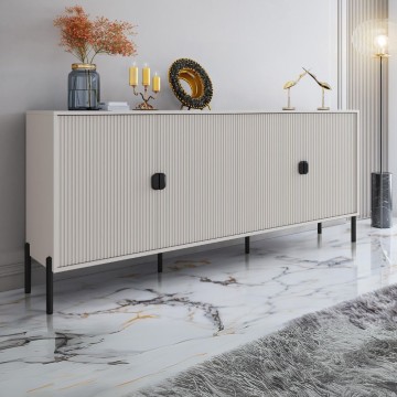 Buffet 4 portes avec façade couleur cachemire mat 203.4x49x87.4H