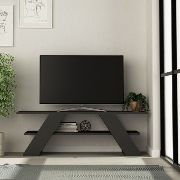 Meuble TV ouvert Farfalla 120 2 étagères anthracite