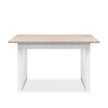 Table rectangulaire à rallonge Houston80B sable et blanc 120x80x75H