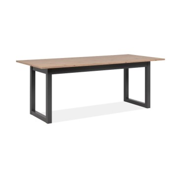 Table à rallonge 200x90x75H Denver80C coloris chêne anthracite.