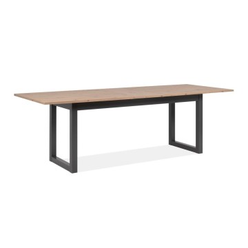 Table à rallonge 200x90x75H Denver80C coloris chêne anthracite.