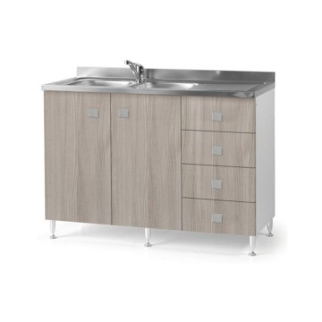 Evier bas avec tiroirs orme droite 120x50x87H