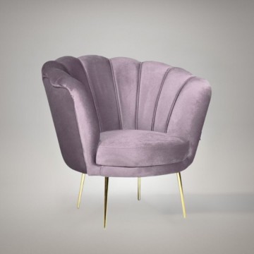 Fauteuil coquille en velours glycine Orel