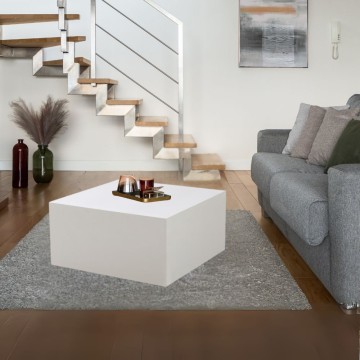 Table basse carrée blanche Lola 80x80x40H