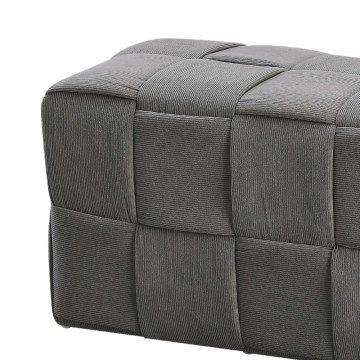 Pouf rectangulaire gris avec effet tissé Den 104x39x39H