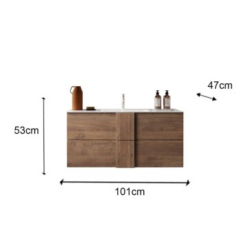 Jupiter100 mercure chêne armoire de toilette 101x47x51H
