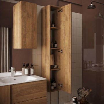 Jupiter1 26x25x138H colonne de salle de bain murale en chêne mercure