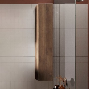 Jupiter1 26x25x138H colonne de salle de bain murale en chêne mercure