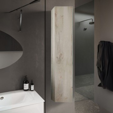 Basic1 colonne murale en pin blanc pour salle de bain 25x26x138H