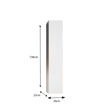 Basic1 colonne de salle de bain murale blanc brillant 25x26x138H