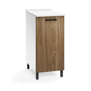 Elément bas de cuisine avec porte 40x50x85H coloris noyer naturel