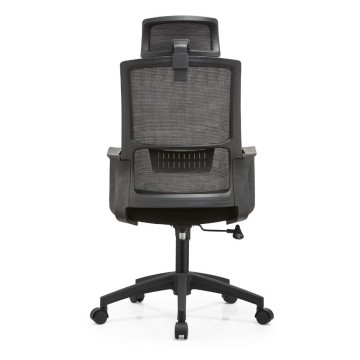 Fauteuil de bureau Ica noir appui-tête réglable et dossier perforé