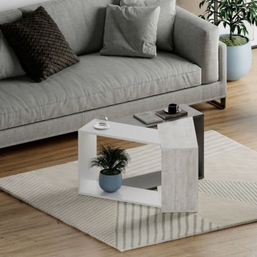 Table basse Trio en ciment blanc