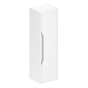 Colonne de salle de bain suspendue Soho en blanc mat avec effet nervuré 35x30x120H