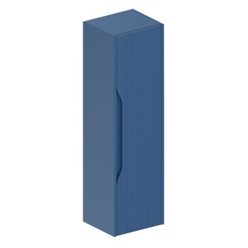 Colonne de salle de bain suspendue Soho en bleu clair mat avec effet nervuré 35x30x120H