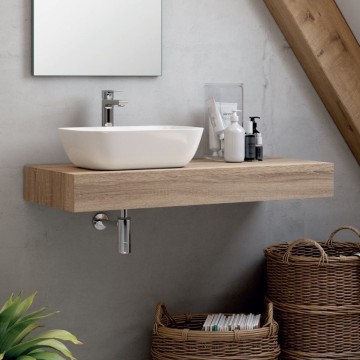 Etagère de salle de bain en chêne cambrien pour lavabo Ely 120x45 : élégance et fonctionnalité pour votre salle de bain
