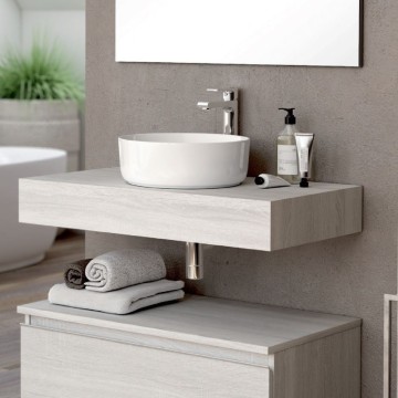 Etagère vintage blanche pour lavabo Ely 120x45 : élégance et fonctionnalité pour votre salle de bain