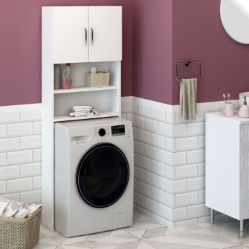 Armoire pour lave-linge 60x180 cm avec portes et étagères couleur blanc