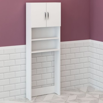 Armoire pour lave-linge 60x180 cm avec portes et étagères couleur blanc