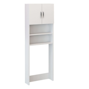 Armoire pour lave-linge 60x180 cm avec portes et étagères couleur blanc