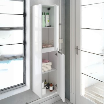 Colonne de bain suspendue Bolton Gloss White Lacquered 35x30.5x150H