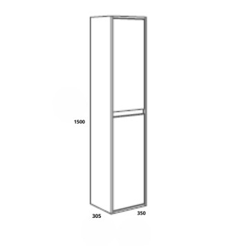 Colonne de bain suspendue Bolton Gloss White Lacquered 35x30.5x150H