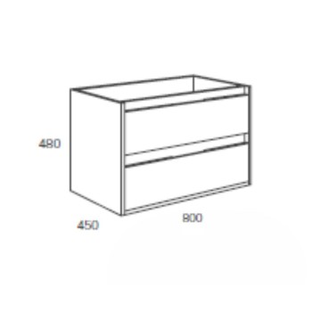 Armoire de toilette murale Bolton blanc laqué brillant 80x45x48H 2 tiroirs : design moderne et fonctionnalité