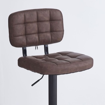 Tabouret Mavi en simili-cuir marron et base noire : Style, confort et fonctionnalité pour votre espace