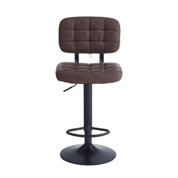 Tabouret Mavi en simili-cuir marron et base noire : Style, confort et fonctionnalité pour votre espace