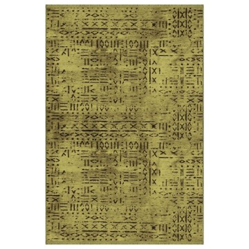 Tapis chenille antidérapant vert Vadi à motif géométrique 120x180