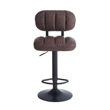 Tabouret de bar Tati en simili cuir marron - Style et confort dans un design contemporain