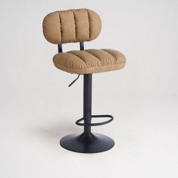 Tabouret de bar en simili-cuir Tati camel - Style et confort dans un design contemporain