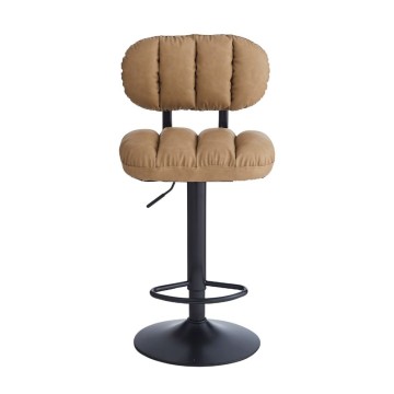 Tabouret de bar en simili-cuir Tati camel - Style et confort dans un design contemporain