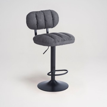 Tabouret de bar en simili-cuir gris Tati - Style et confort dans un design contemporain