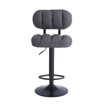 Tabouret de bar en simili-cuir gris Tati - Style et confort dans un design contemporain