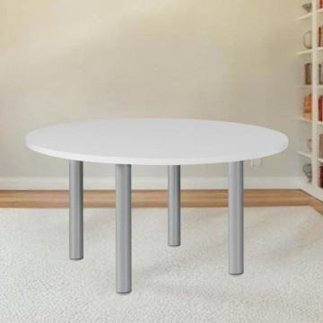 Table ronde Manille blanche 120x120x76H - Simplicité et fonctionnalité