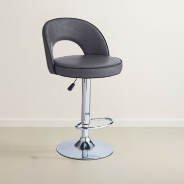 Tabouret Lisa en simili-cuir gris : élégance et confort à la fois