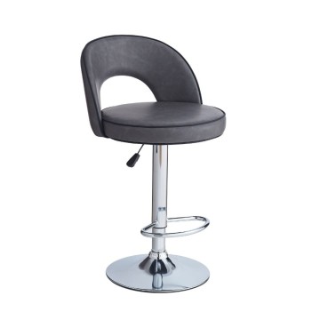 Tabouret Lisa en simili-cuir gris : élégance et confort à la fois
