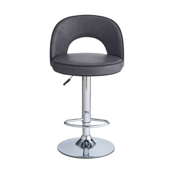 Tabouret Lisa en simili-cuir gris : élégance et confort à la fois