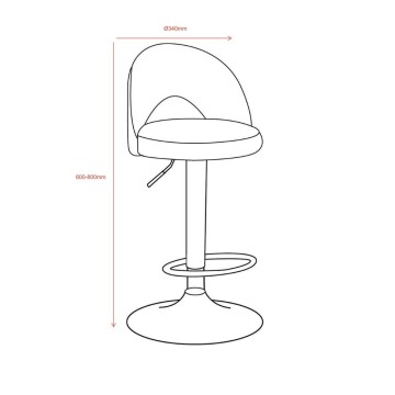 Tabouret Lisa en simili-cuir gris : élégance et confort à la fois