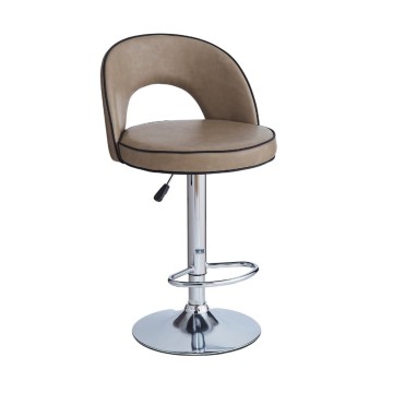 Tabouret Lisa en similicuir taupe : élégance et confort en une seule solution