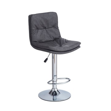 Tabouret en simili-cuir gris Paco : style et fonctionnalité pour votre environnement