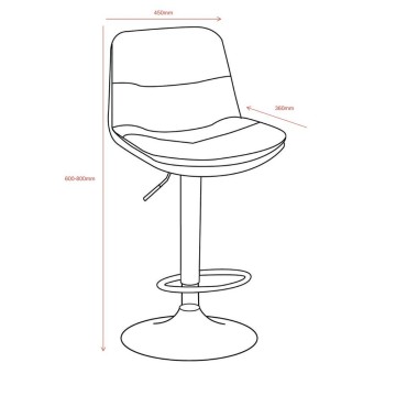 Tabouret en simili-cuir gris Paco : style et fonctionnalité pour votre environnement