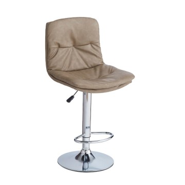 Tabouret en simili-cuir couleur tourterelle Paco : style et fonctionnalité pour votre environnement
