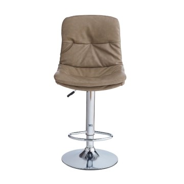 Tabouret en simili-cuir couleur tourterelle Paco : style et fonctionnalité pour votre environnement