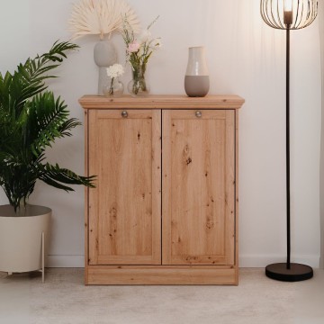 Buffet 2 portes chêne antique Timber01A 80x35x90H Le charme du bois naturel dans votre intérieur